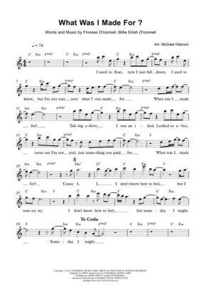 what was i made for piano sheet music to convey the essence of human emotions through music?